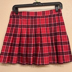 pleated mini skirt